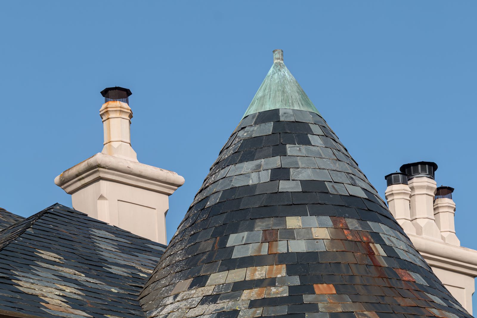 Natural slate roof detail
